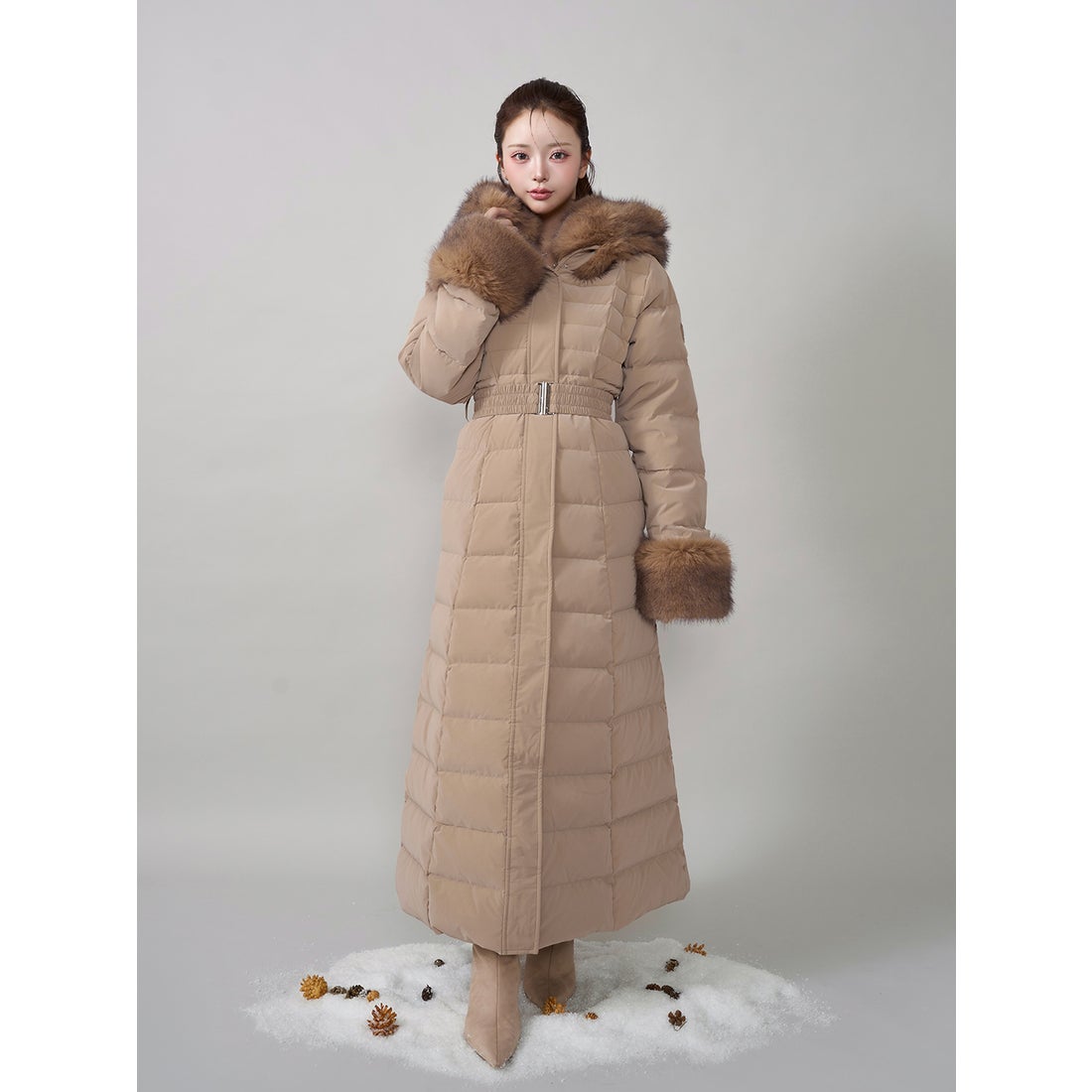 ダーリッチ Darich レディロングダウンコート （ベージュ