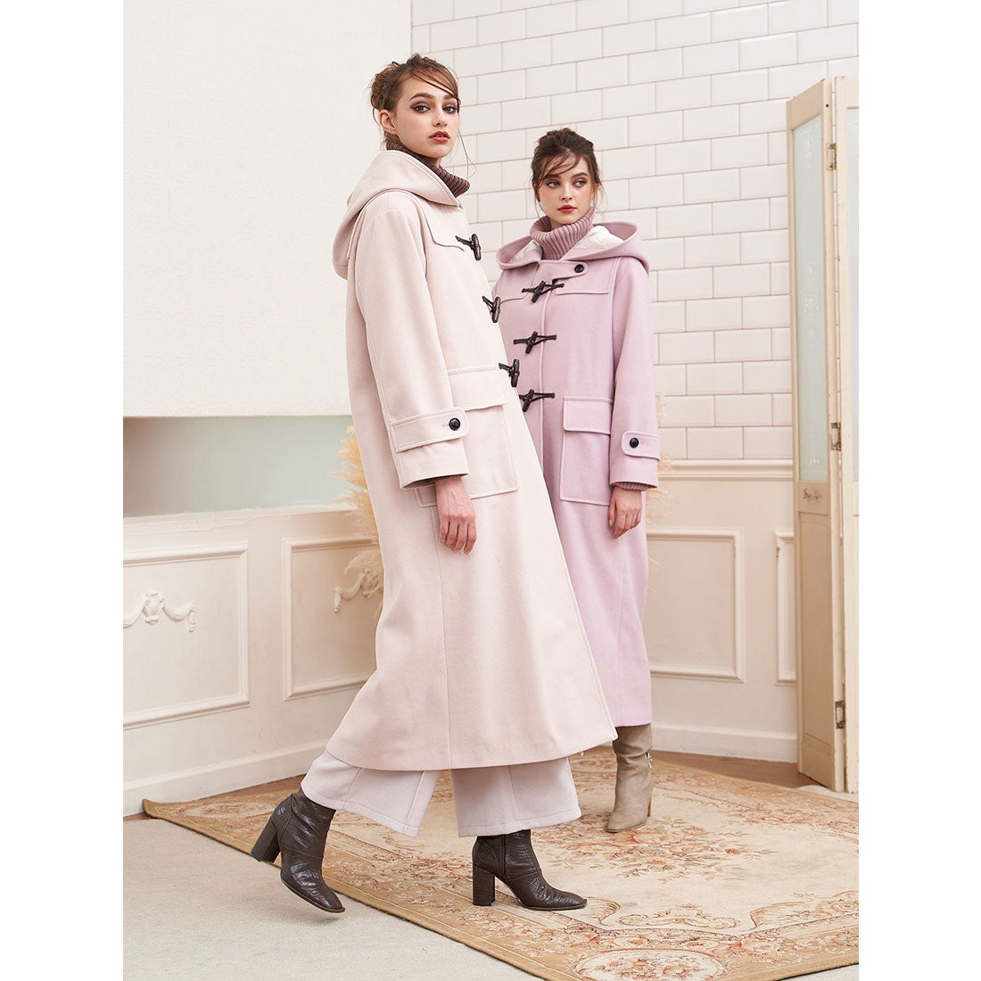 ダーリッチ Darich BIGカラーダッフルコート （ピンク） -靴