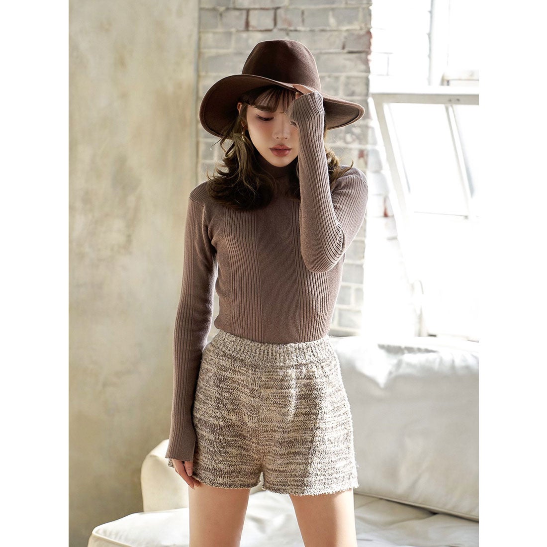 ダーリッチ Darich ニットショートパンツ （アイボリー