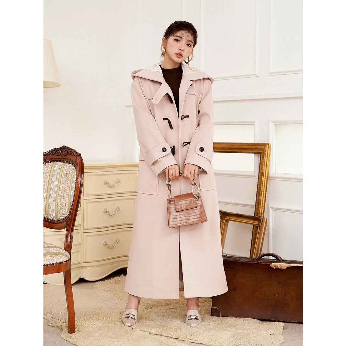 ダーリッチ Darich BIGカラーダッフルコート （アイボリー） -靴