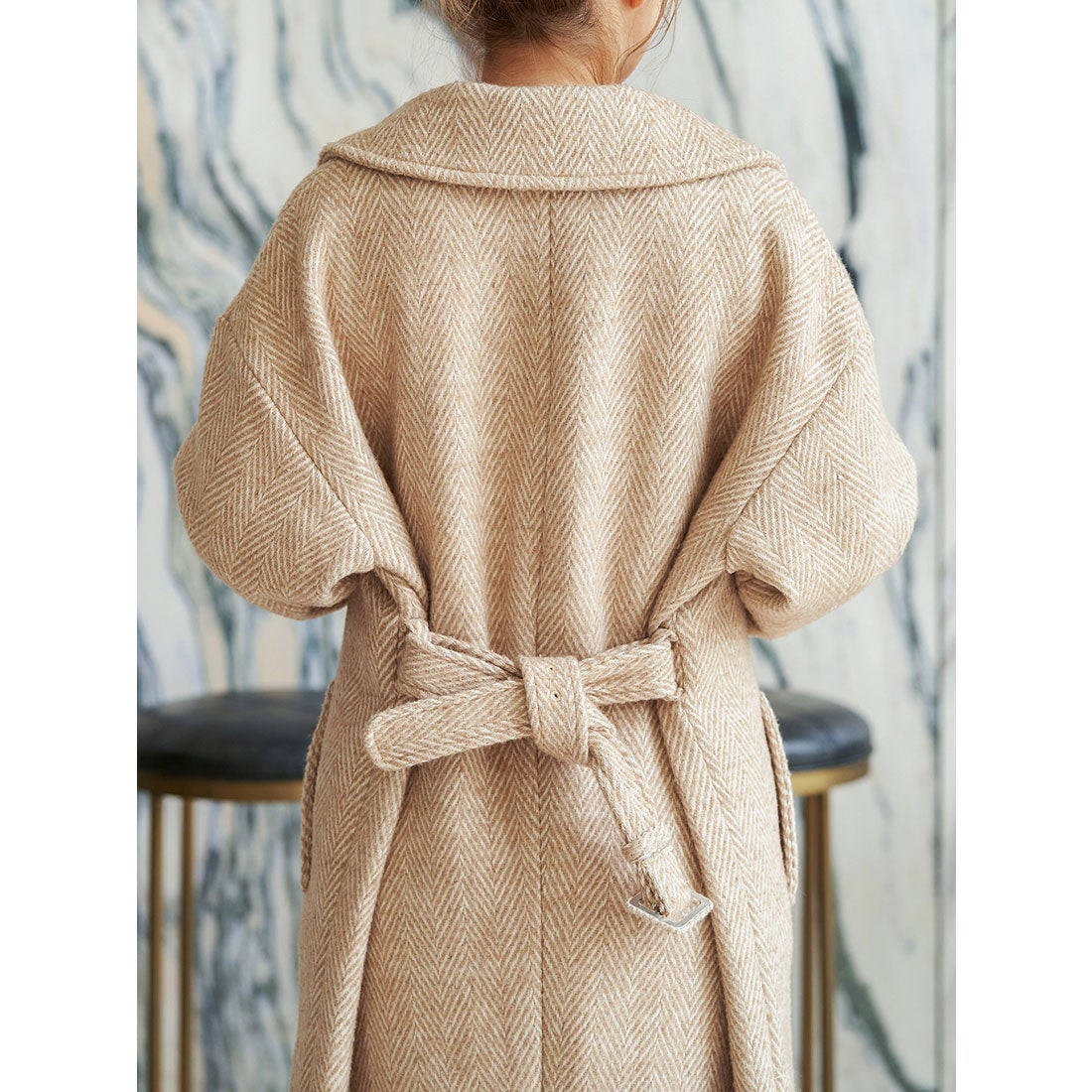 ダーリッチ Darich ヘリンボーンロングコート （ベージュ