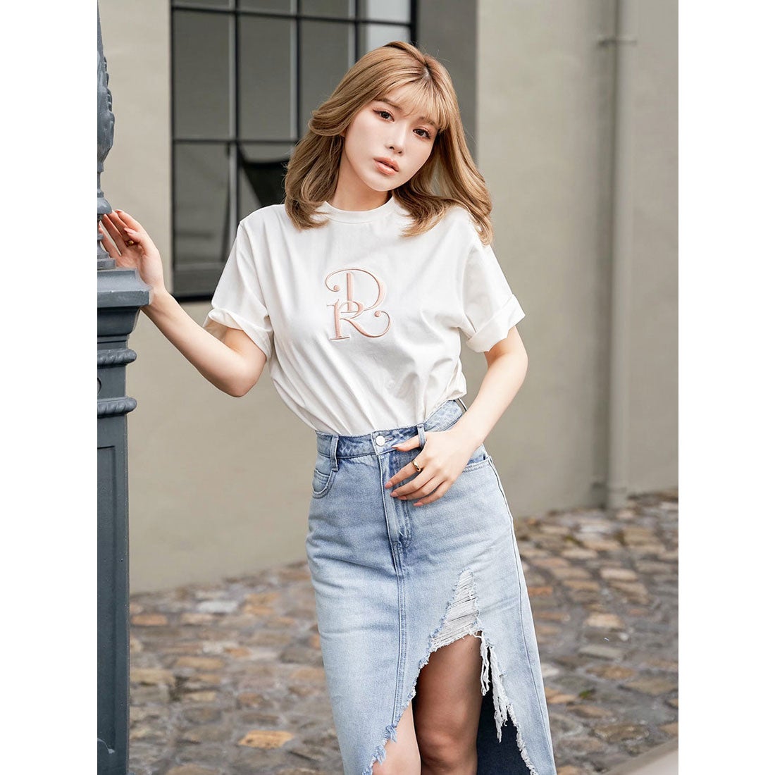 ダーリッチ Darich DRエンブロイダリーTシャツ （ホワイト