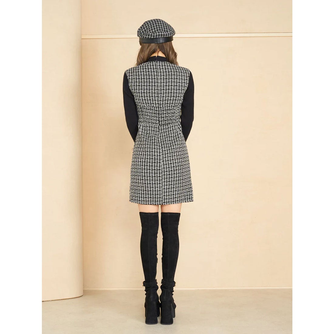 ダーリッチ Darich ニットドッキングツイードミニワンピース