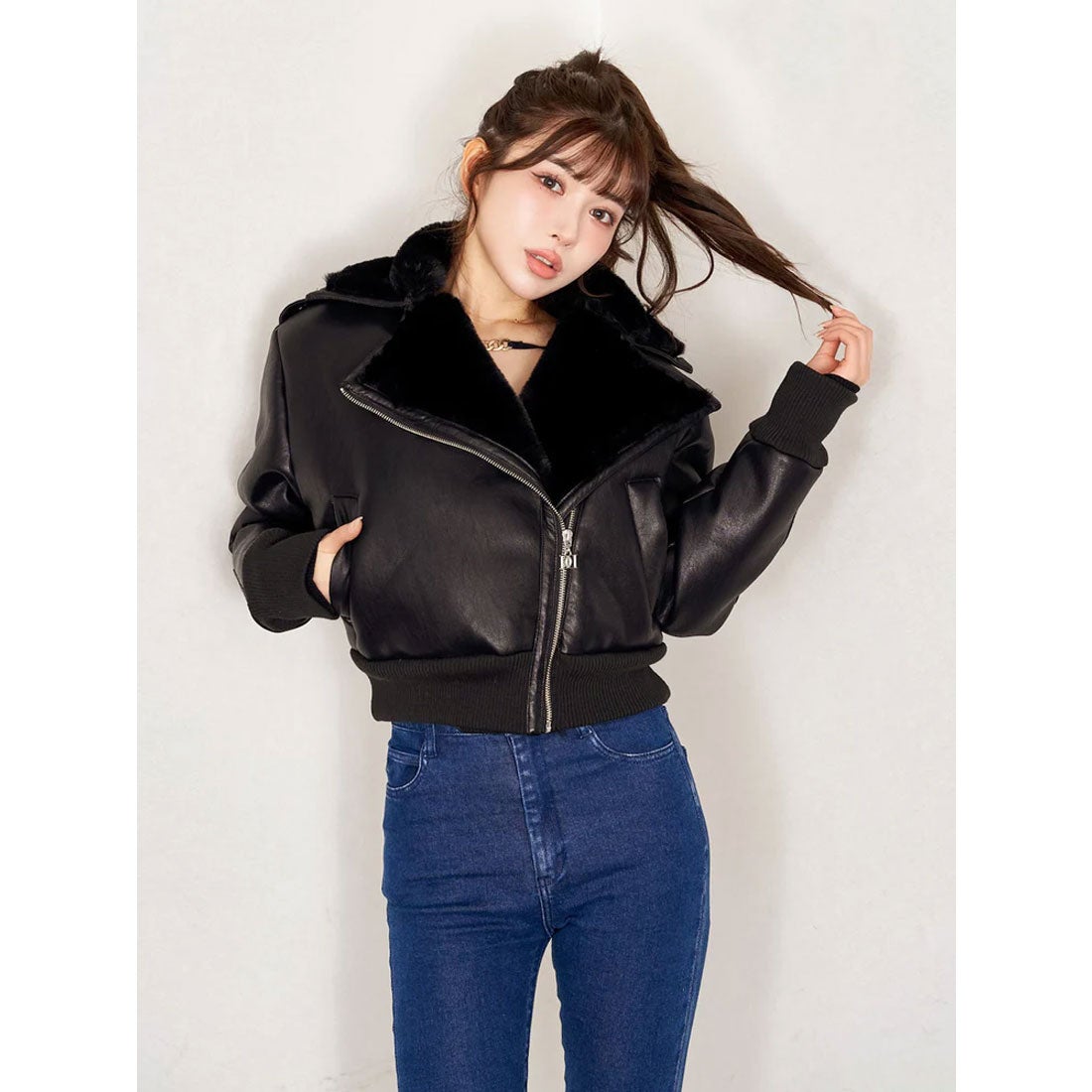 ダーリッチ Darich ライダースショートダウン （ブラック