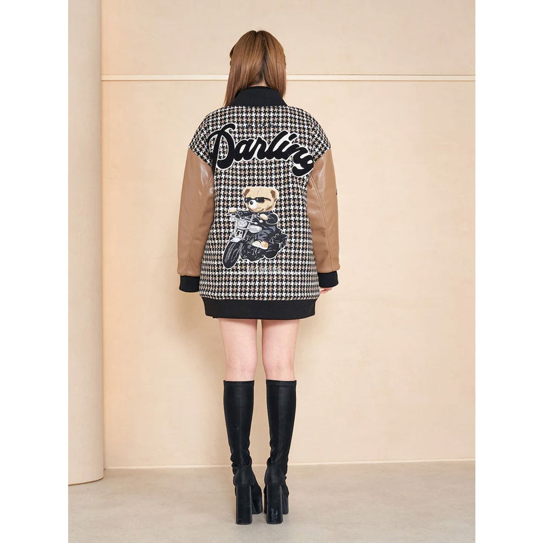 ダーリッチ Darich Dベアチェックビッグスタジャン （ブラック