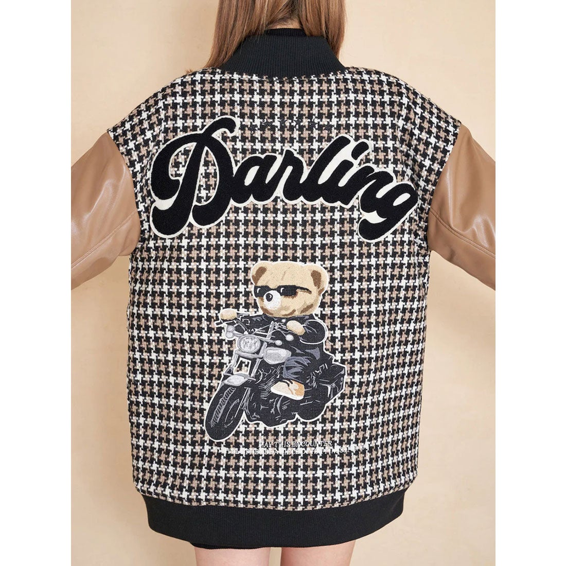 ダーリッチ Darich Dベアチェックビッグスタジャン （ブラック