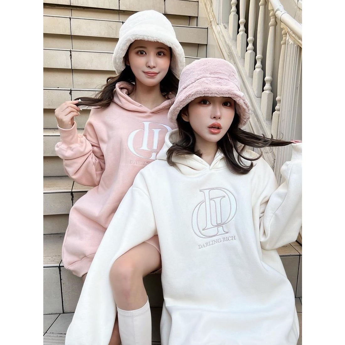 ダーリッチ Darich スプリングカラーフーディ （ピンク