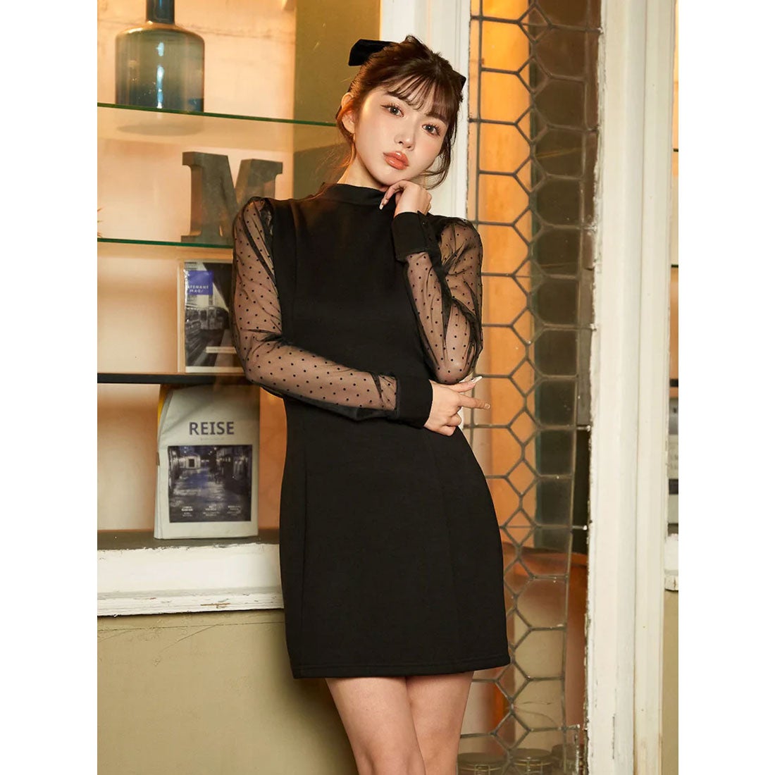 ダーリッチ Darich シアードットワンピース （ブラック