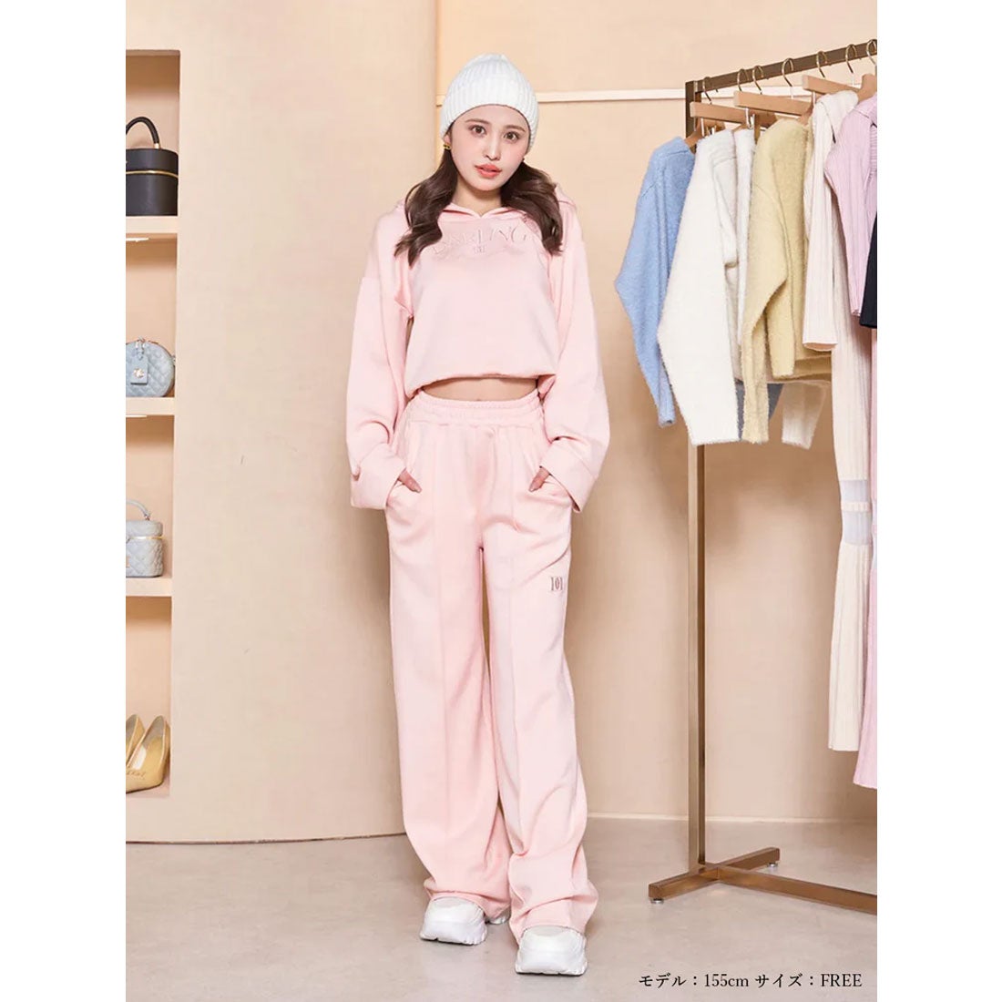 ダーリッチ Darich スウェットロングセットアップ （ピンク） -靴