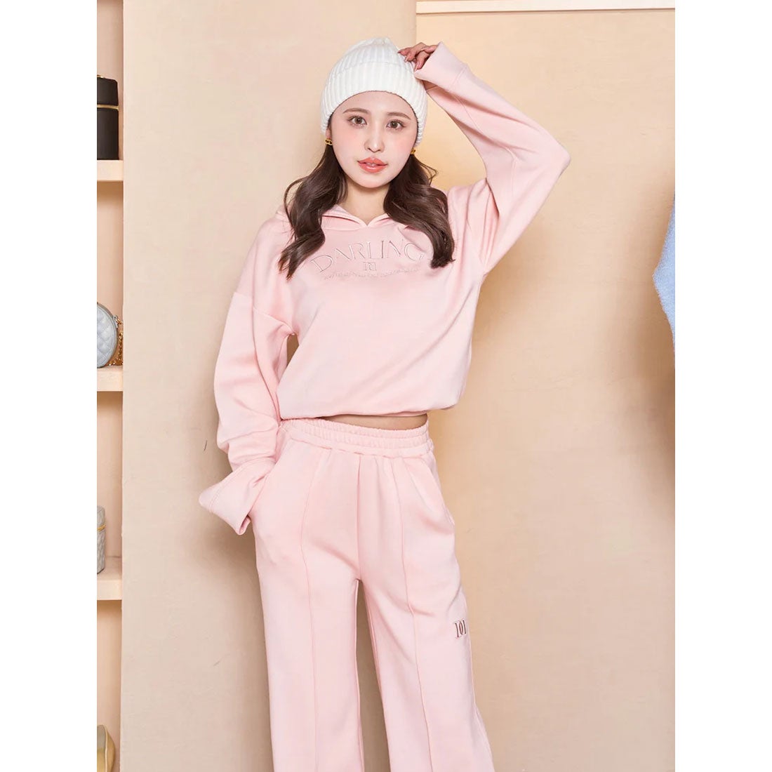 ダーリッチ Darich スウェットロングセットアップ （ピンク） -靴