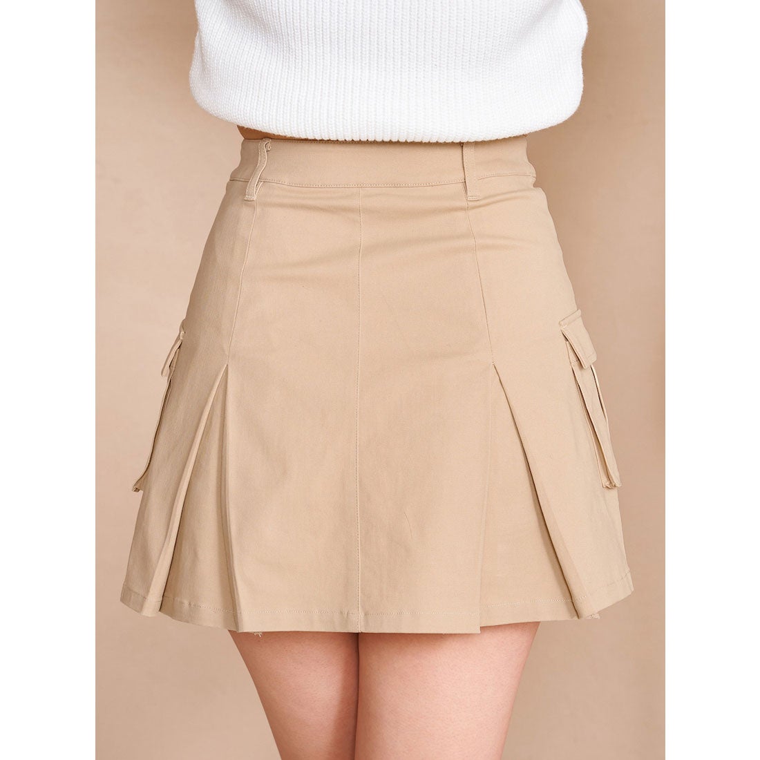 ダーリッチ Darich プリーツカーゴミニスカート （ベージュ） -靴