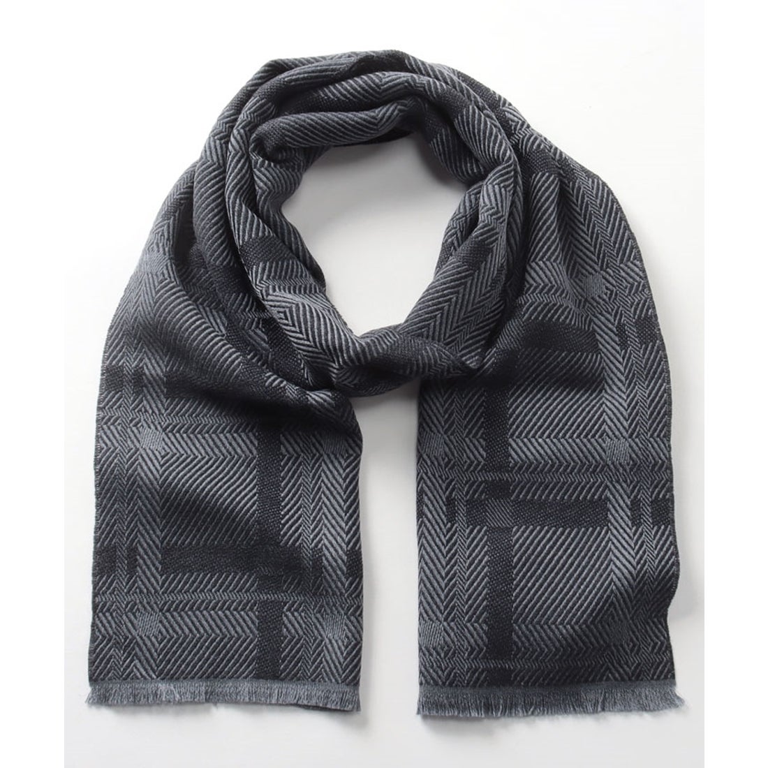 さくら dunhill ストライプマフラー ブラック/グレー さくら dunhill