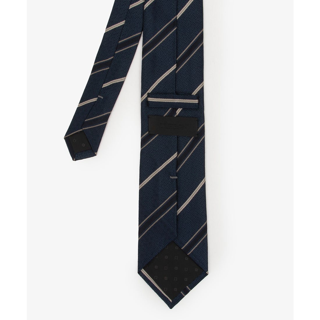 ネイビー幾何学柄レジメンタルネクタイ （ネイビー） -D'URBAN
