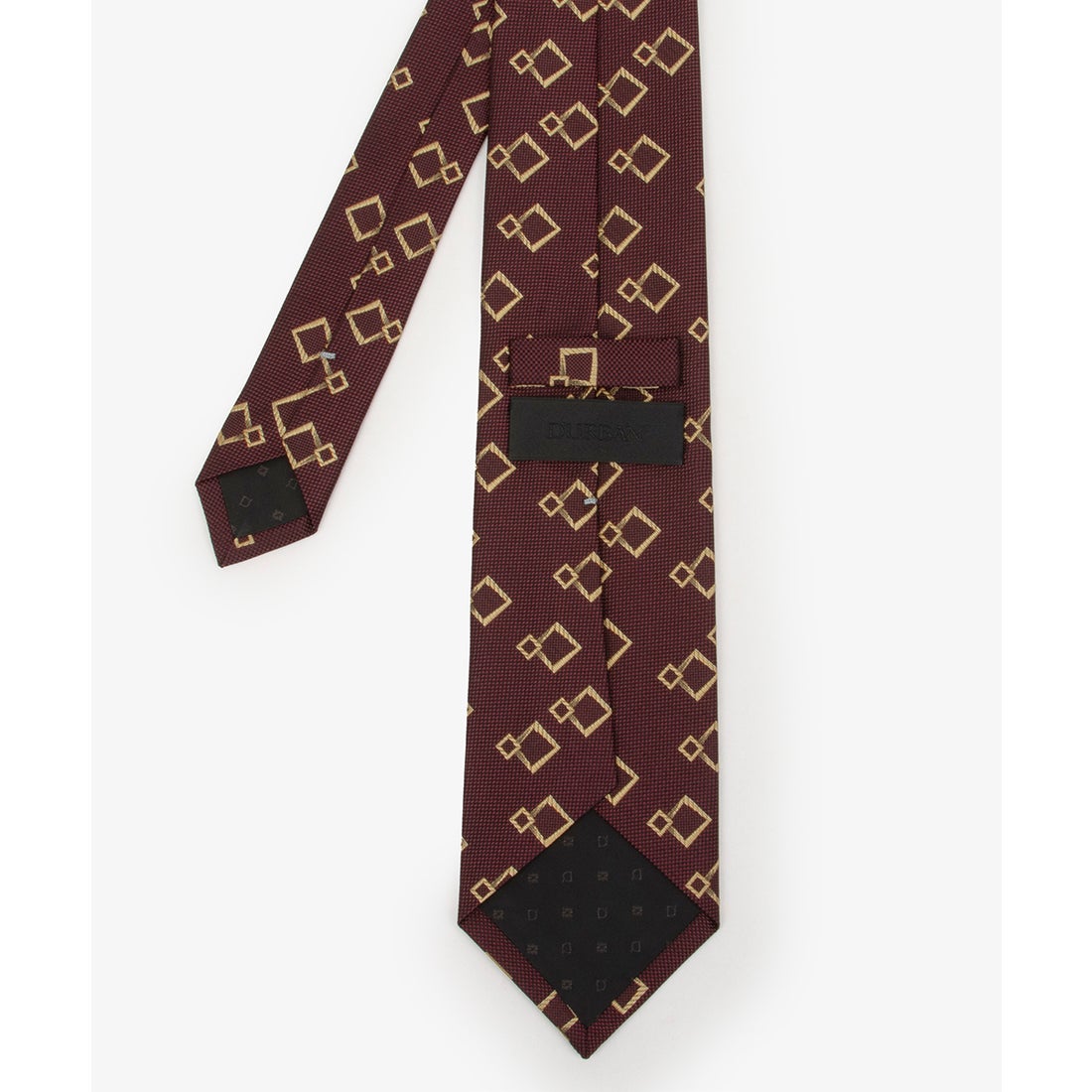 ダーバン D'URBAN ボルドーダブルスクエアネクタイ （ボルドー） -靴