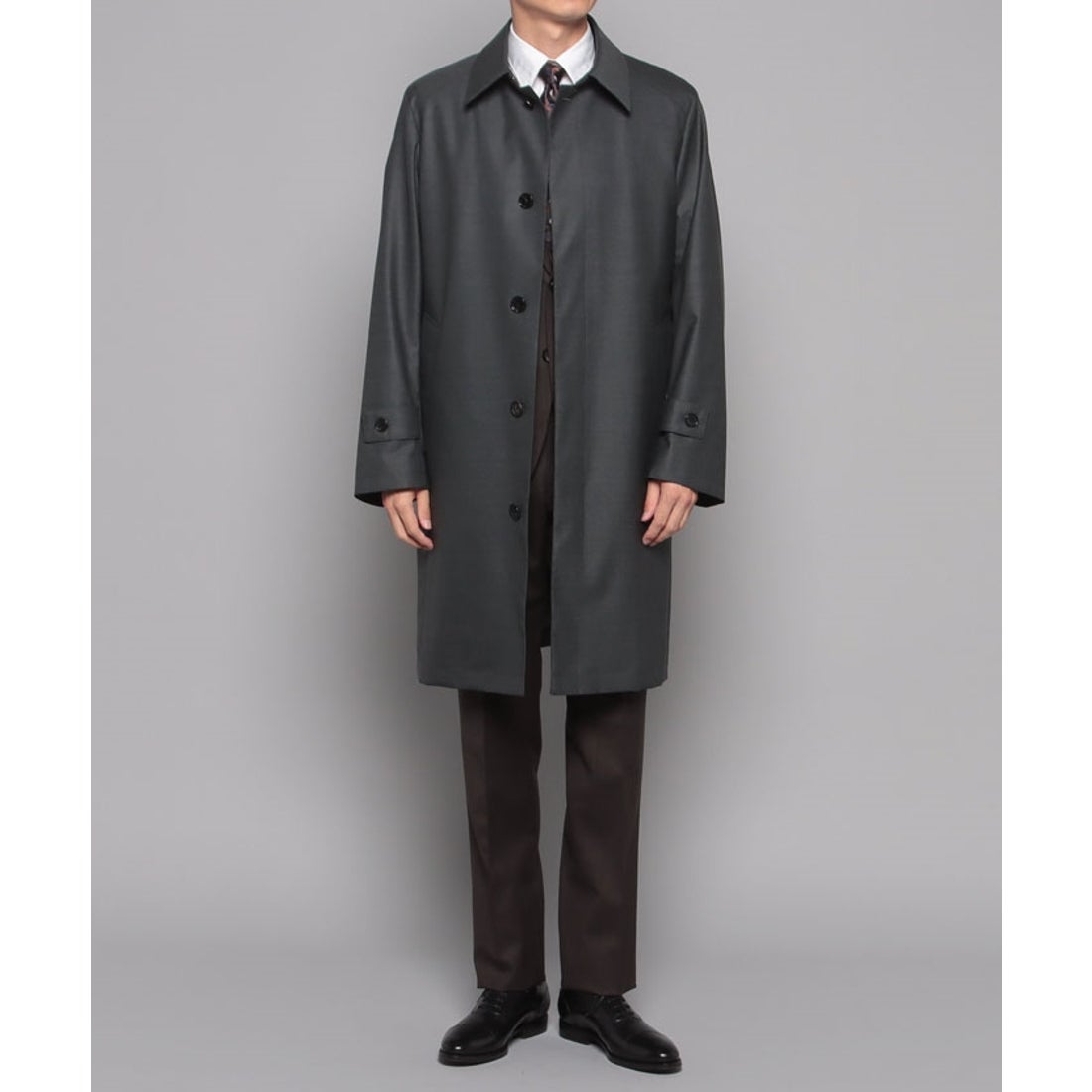 ツイルウールラミネートステンカラーコート(中わたライナー仕様