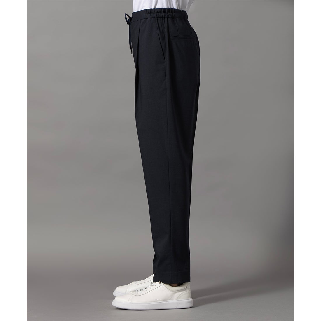 グレンチェックテーパードパンツ(セパレーツ)(1プリーツ) （ブルー