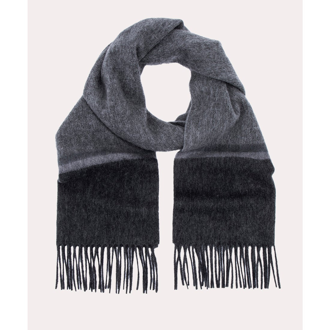 カシミヤカラーブロックマフラー （グレー） -D'URBAN | ダーバン公式