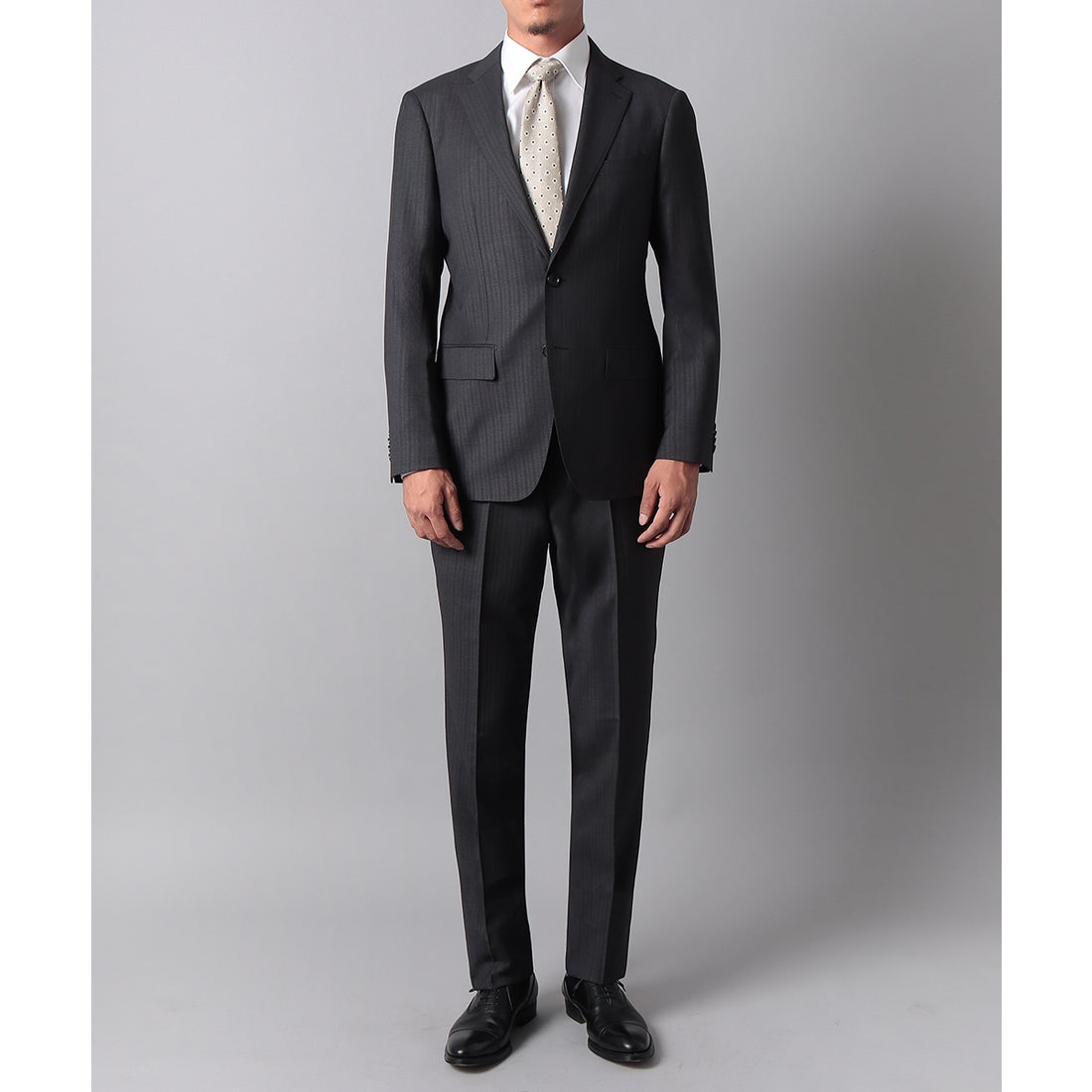 SESSERA グレーストライプスーツ （チャコール） -D'URBAN | ダーバン