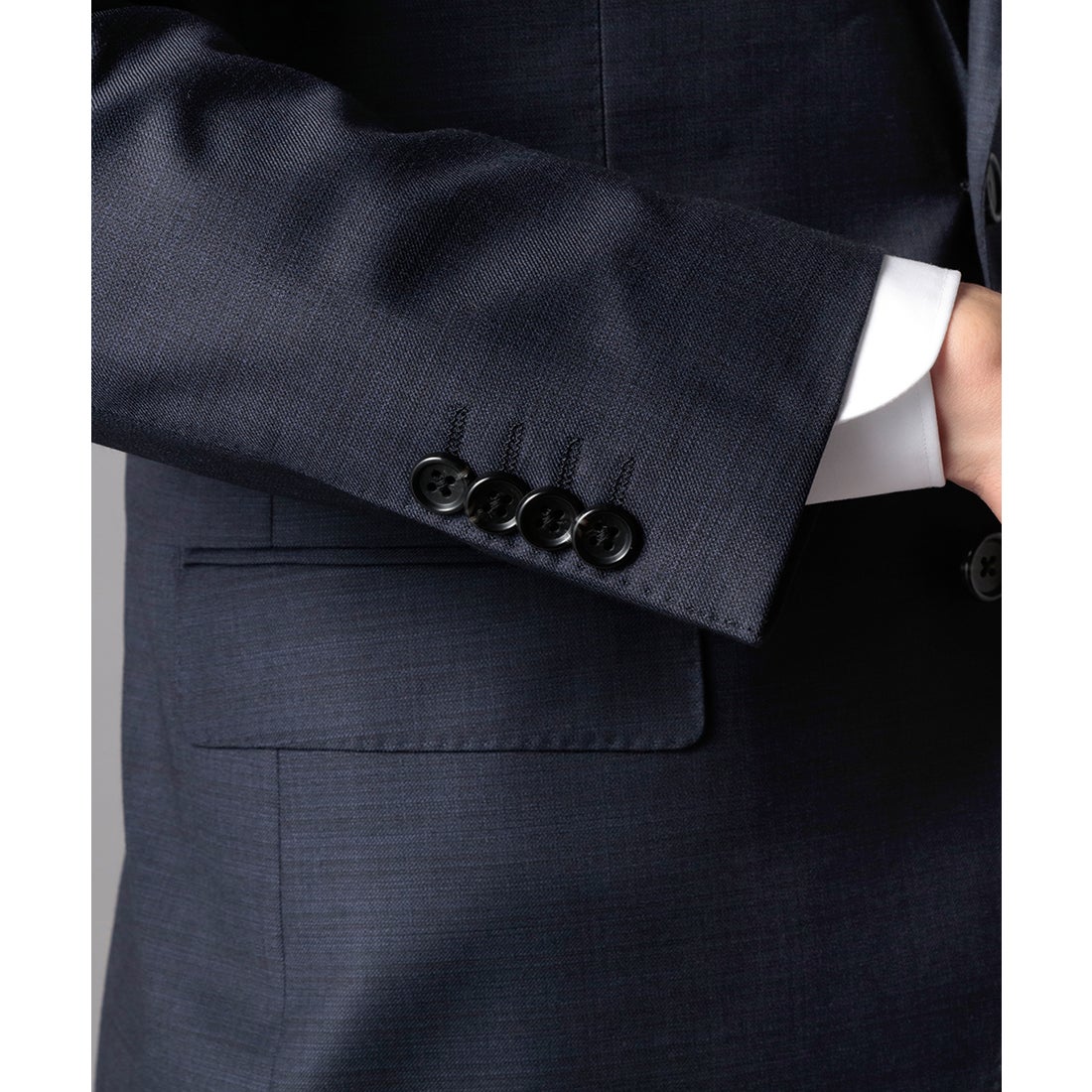 SESSERA ネイビーミックス無地スーツ （ネイビー） -D'URBAN