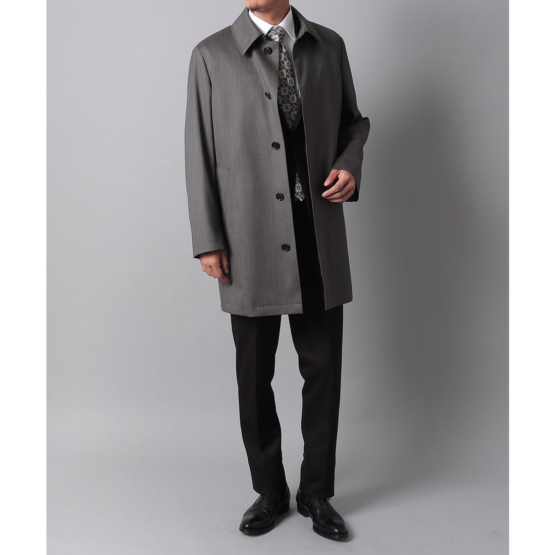 ツイルサキソニーステンカラーコート （グレー） -D'URBAN | ダーバン