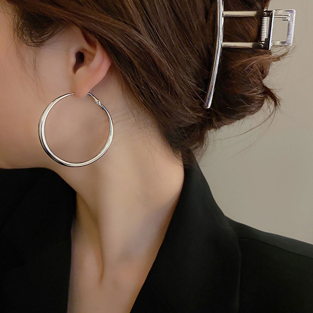 ドゥー ベル Doux Belle シルバーフープピアス （シルバー） -靴