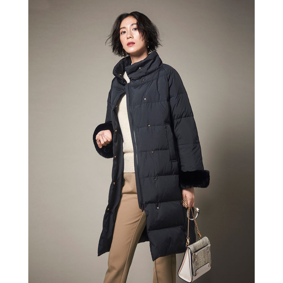 ドゥクラッセ DoCLASSE KAPOK・2WAYダウンコート （ブラック） -靴