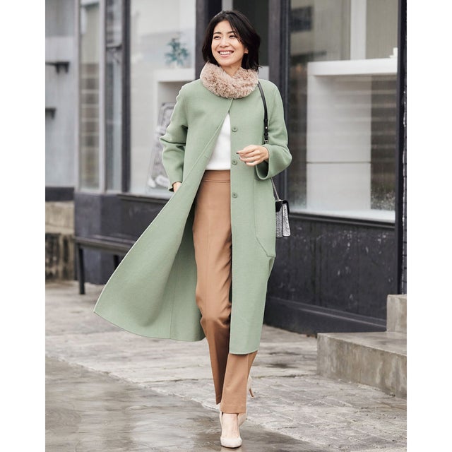 ドゥクラッセ DoCLASSE ダブルフェイス・2WAYノーカラーコート