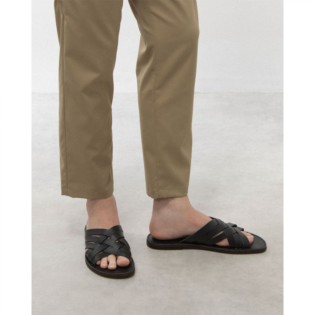 デクト Dect 本革 日本製 サンダル メンズ レザー ブラック メンズ