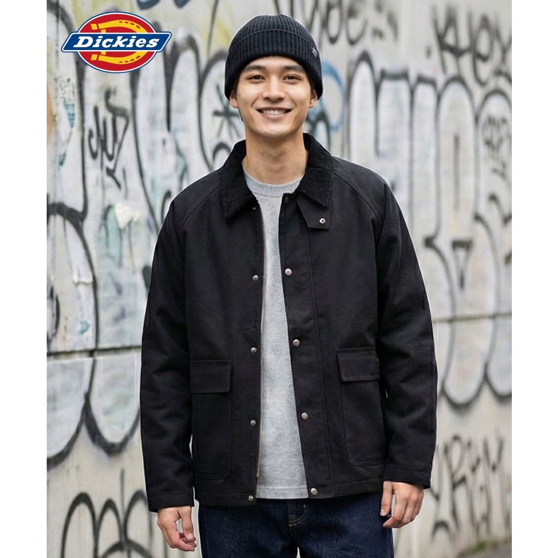 ディッキーズ Dickies 襟コーデュロイ ダックキャンバス ワーク