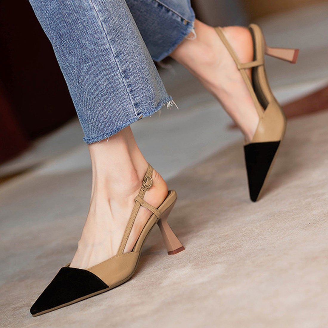 デューリリー Dewlily ポインテッドトゥハイヒールサンダル レディース