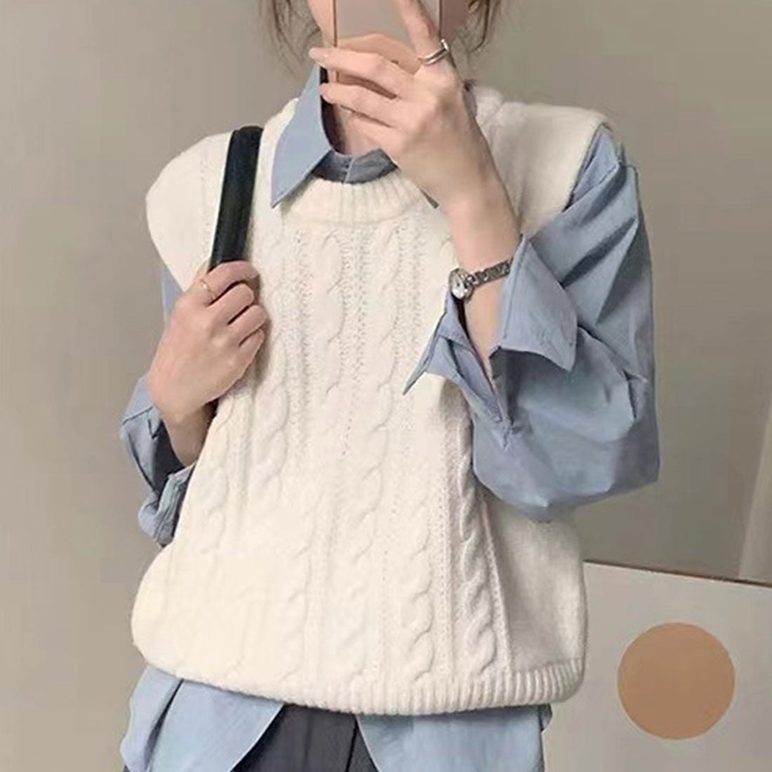 デューリリー Dewlily ケーブル編みニットベスト レディース 10代 20代