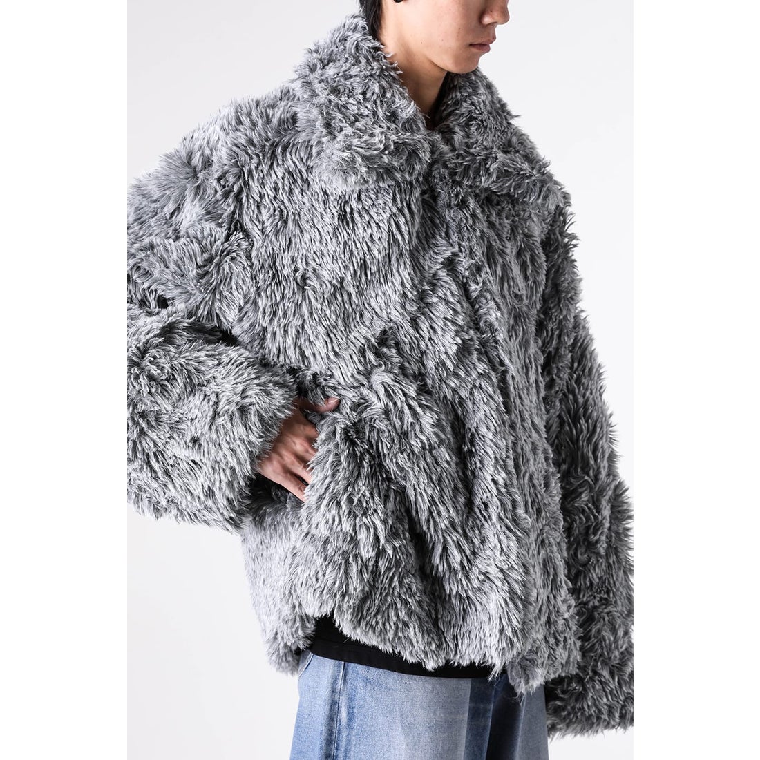 doublet Sinister Mouth Faux Fur Jacket （Grey） - Osaka / Kyoto