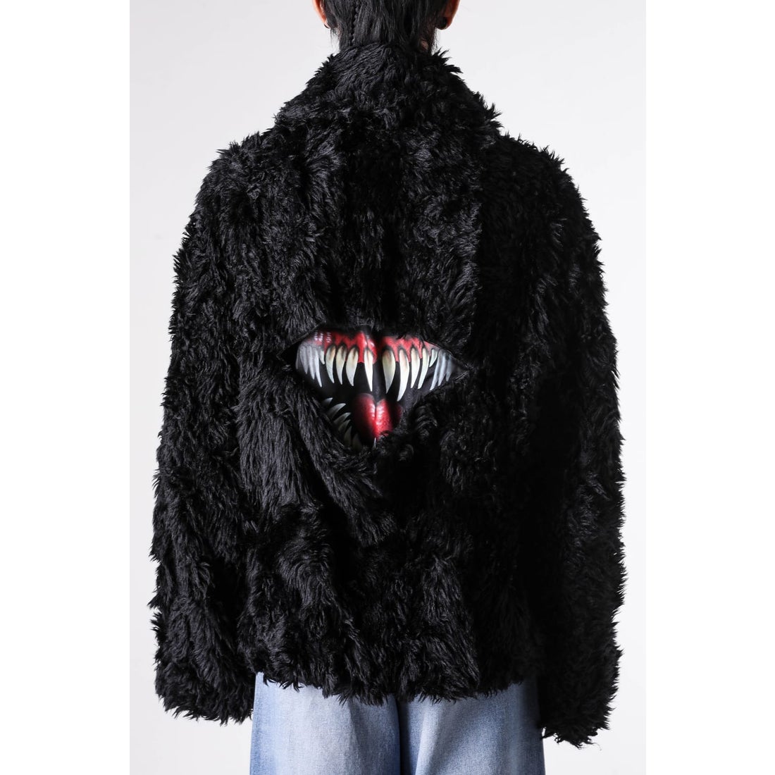 doublet Sinister Mouth Faux Fur Jacket （Black） - Osaka / Kyoto