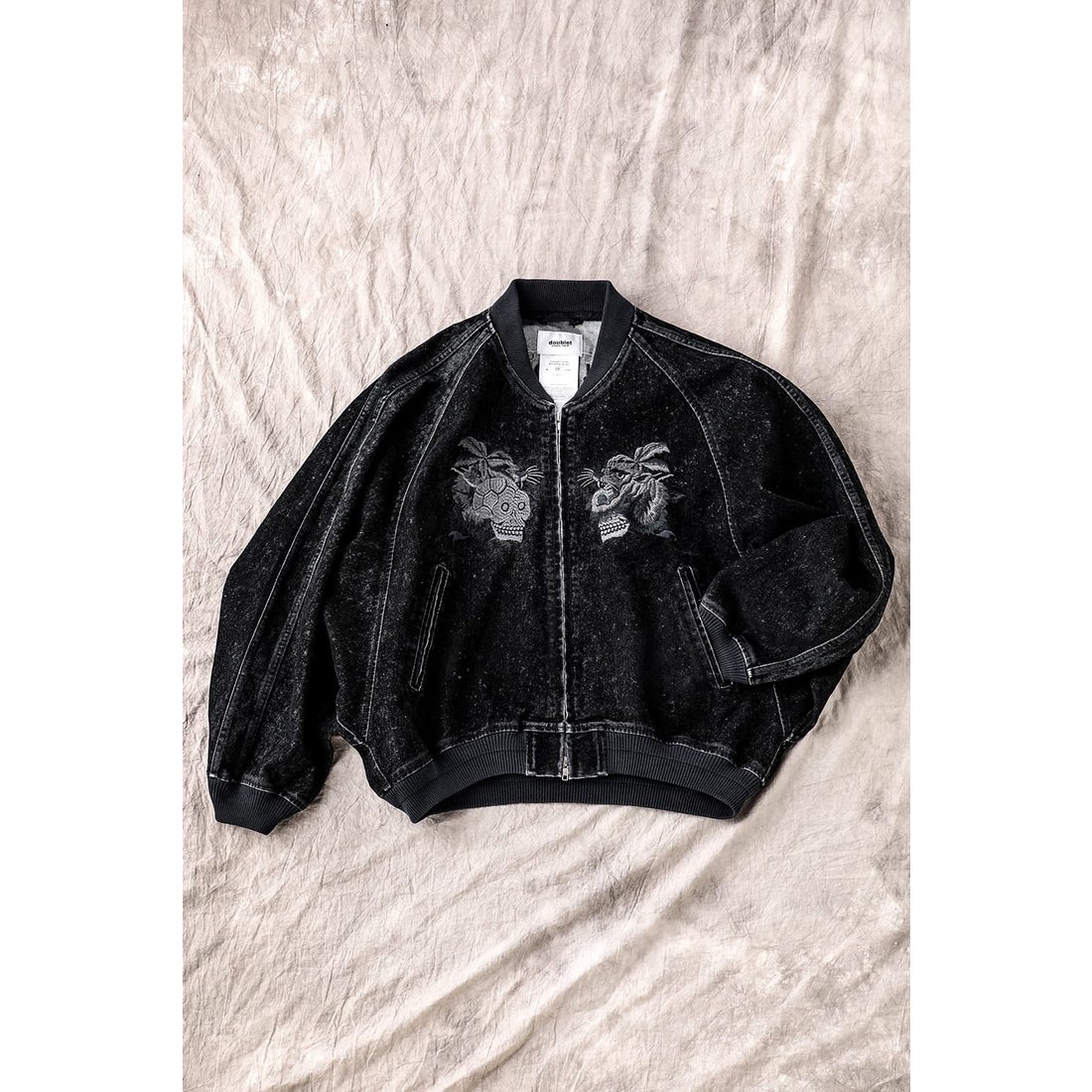 doublet Flocked Denim Souvenir Jacket （Balck） - Osaka / Kyoto