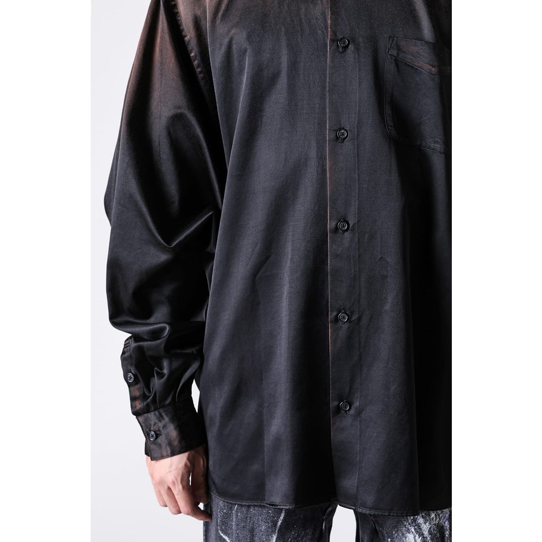 doublet Sun-Fade Satin Shirt （Black） - Osaka / Kyoto, Ship