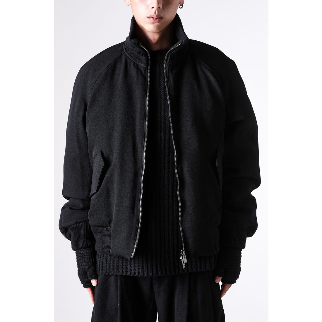 デヴォア DEVOA Down Jacket Salt Shrink Wool （BLACK） -FASCINATE