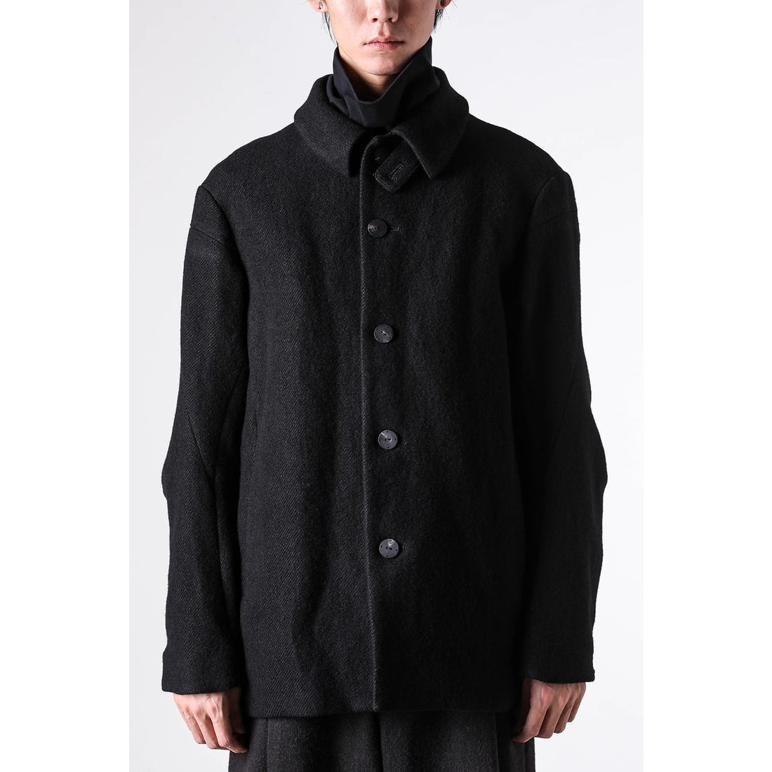 デヴォア DEVOA Jacket Linen / Virgin Wool （BLACK） -FASCINATE
