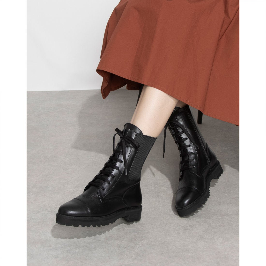 ダイアナ DIANA レースアップブーツ KW63380 （黒カーフ） -靴