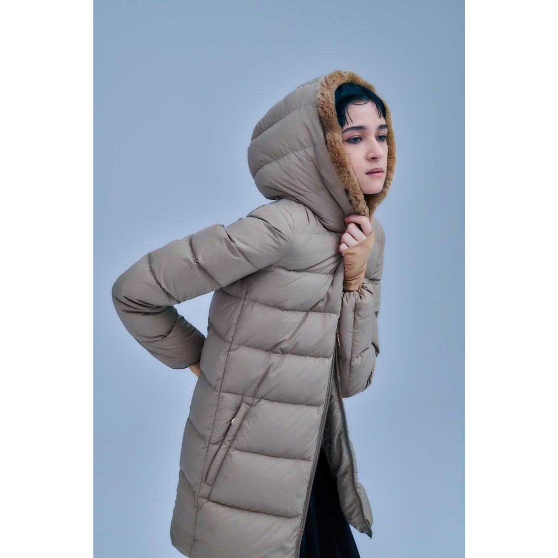 CARYSDUE beige fur-rabbit / カリスドゥエ （BLUE NAVY