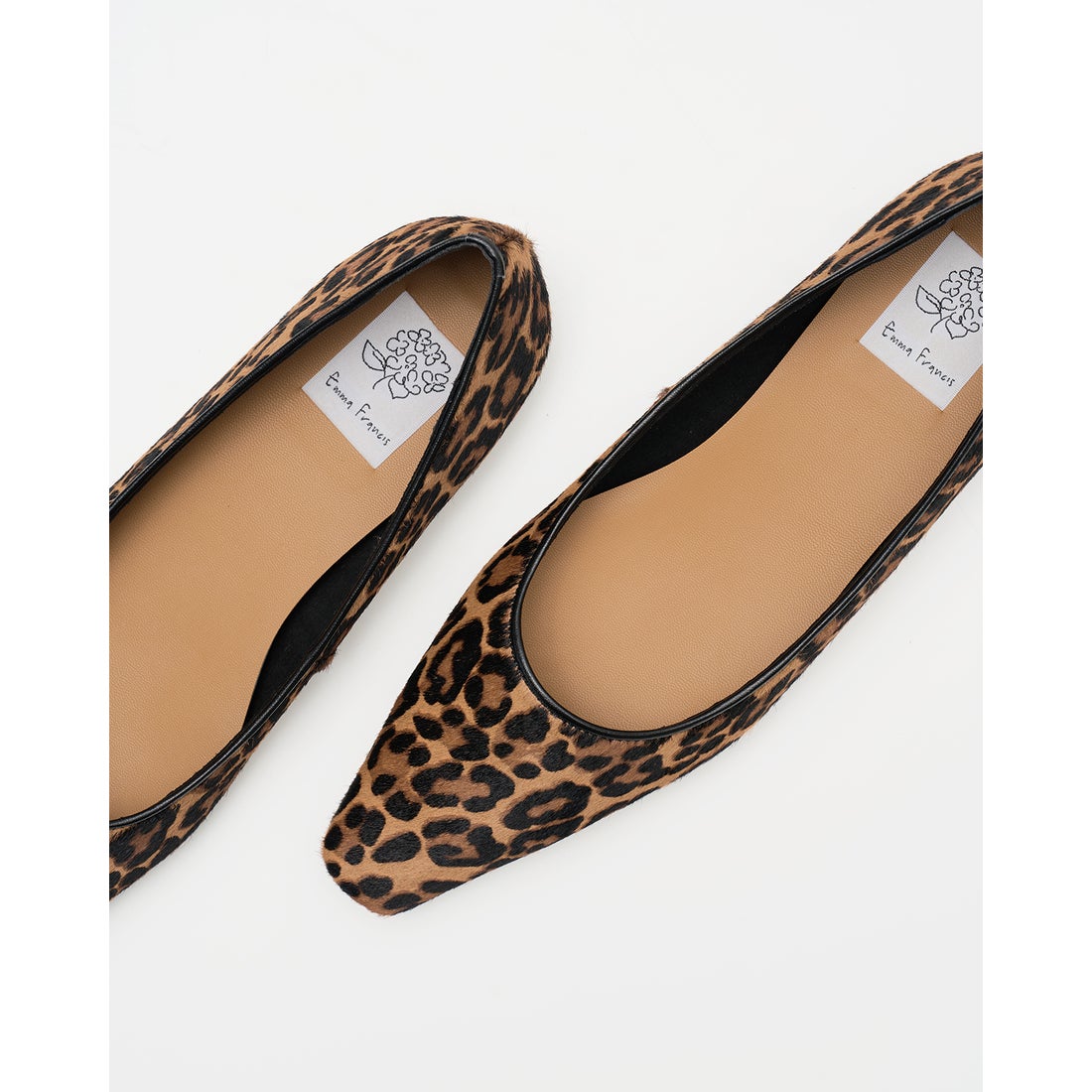 ハラコレザー フラットパンプス （レオパード柄 ハラコレザー） -Emma