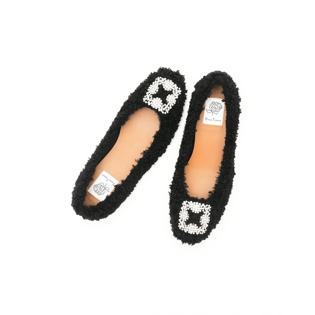 ボア ビジュー パンプス （ブラック ボア） -Emma Francis / エマ