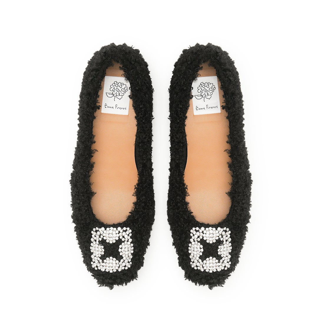 ボア ビジュー パンプス （ブラック ボア） -Emma Francis / エマ