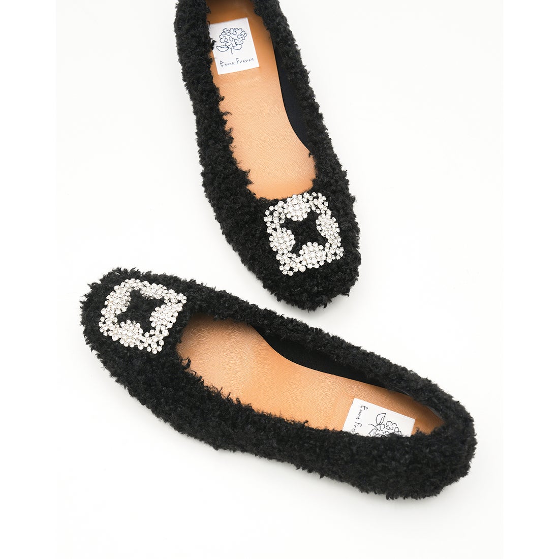 ボア ビジュー パンプス （ブラック ボア） -Emma Francis / エマ