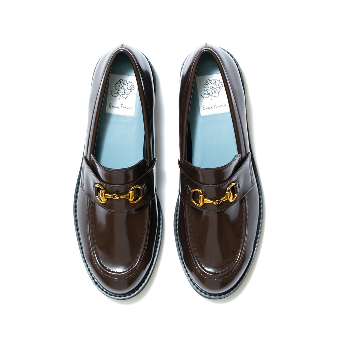 軽量ソール】ビット ローファー （ブラウン エナメル） -Emma Francis