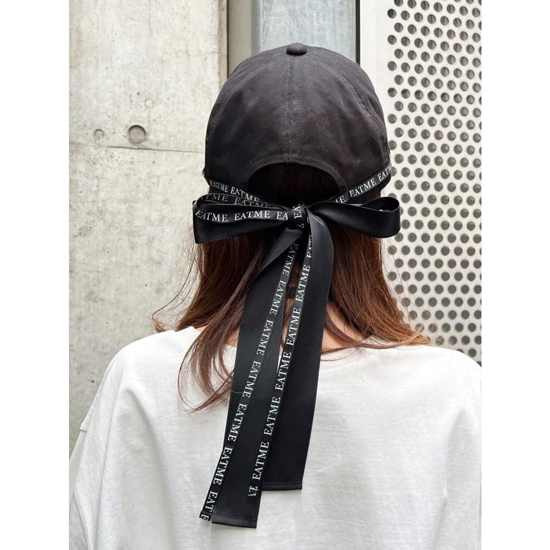 EATME EATMEロゴリボンキャップ（ブラック） -ファッション通販
