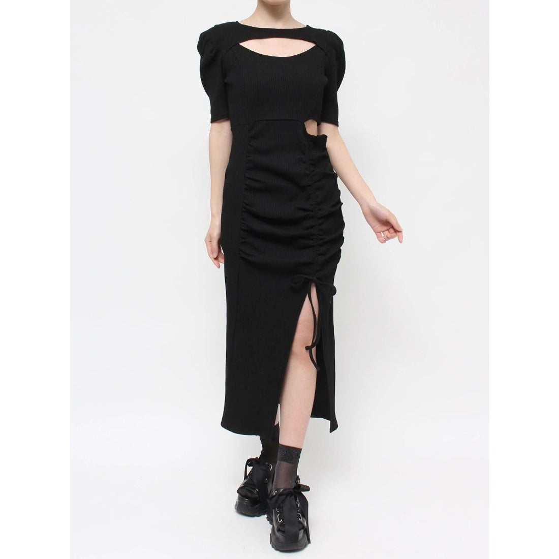 イートミー EATME デコルテリブワンピース （グレー） -ファッション