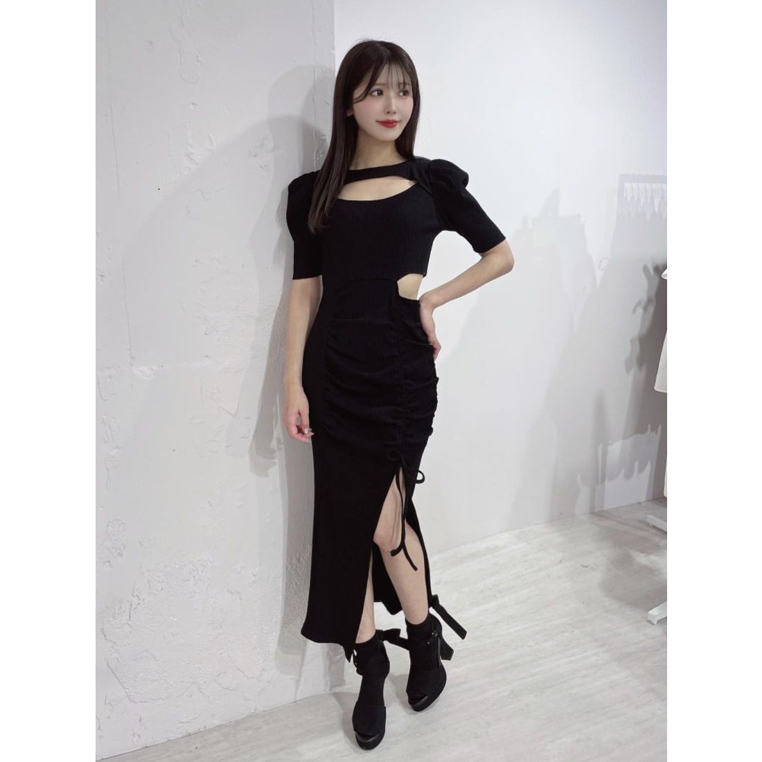 イートミー EATME デコルテリブワンピース （グレー） -ファッション