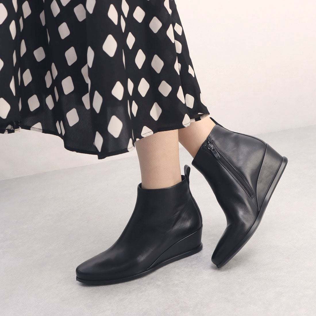エコー ECCO ECCO SHAPE 45 WEDGE Ankle Boot （BLACK） -ファッション