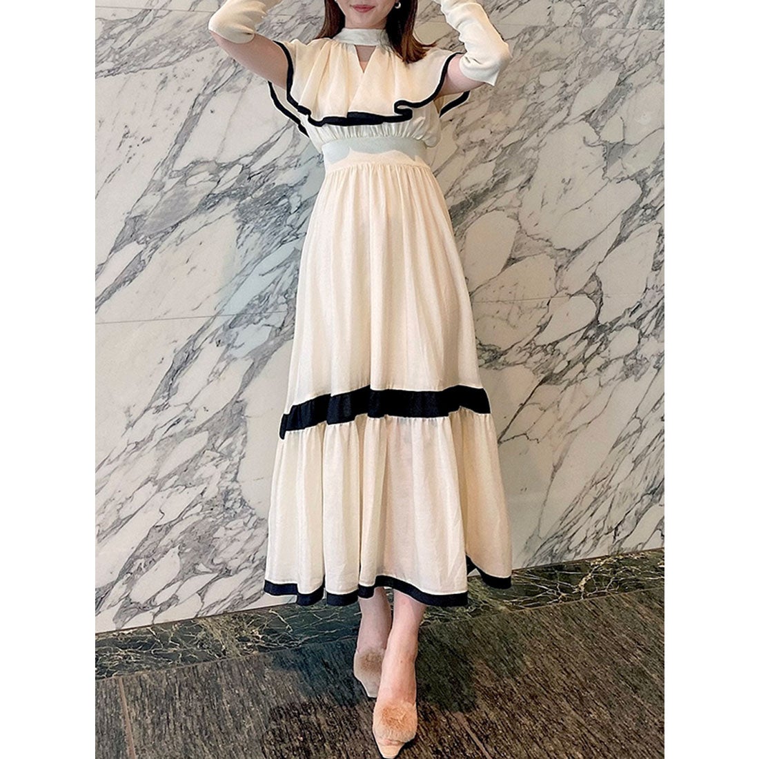 eimy istoire ベージュ マキシドレス S EIMY ISTOIRE エイミー