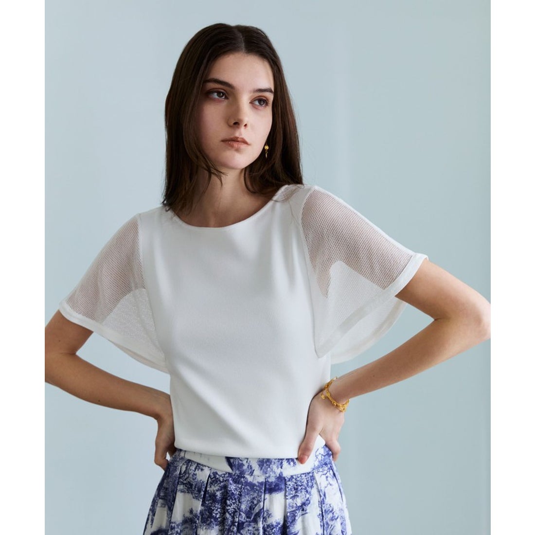 エポカ EPOCA メッシュレイヤード 2WAYニットプルオーバー （黒